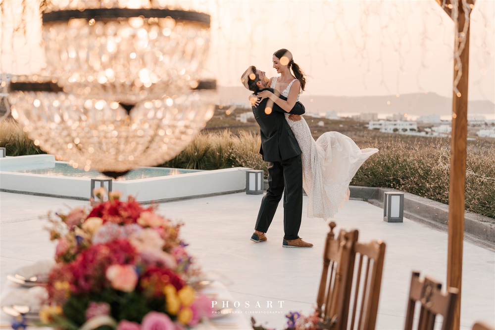 Bright, Bold, And Romantic Elopement In Santorini