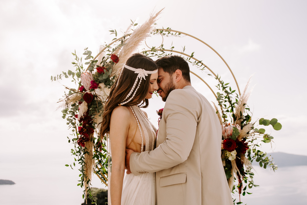 Intimate Spring Elopement In Santorini