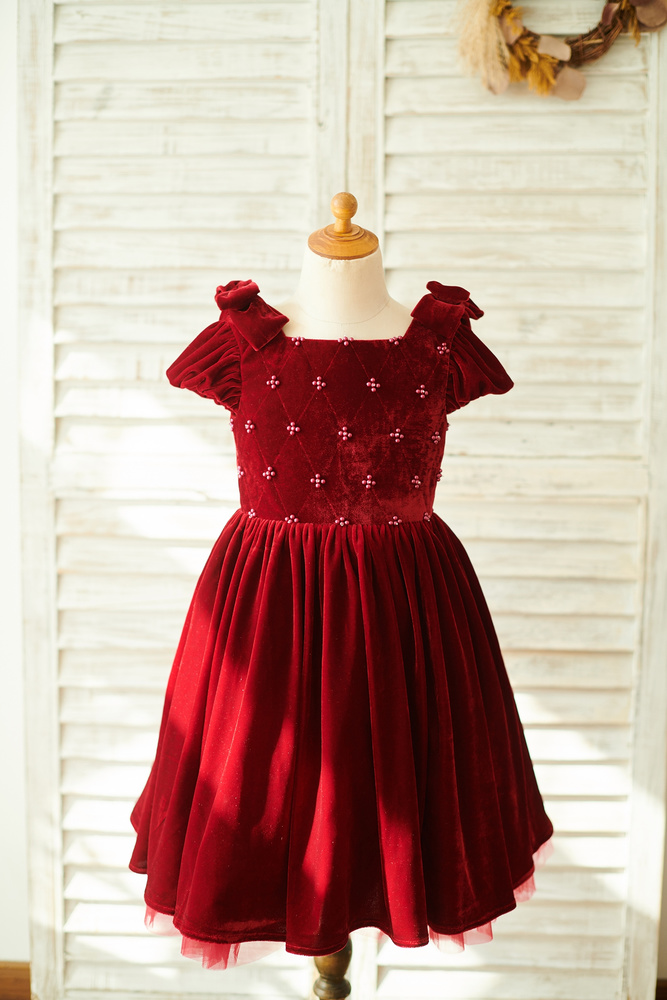 Red Flower Girl Dresses Perfect For Christmas Wedding