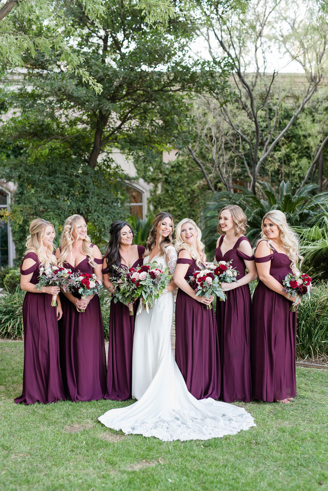 Blush + Burgundy Jw Marriott Las Vegas Wedding