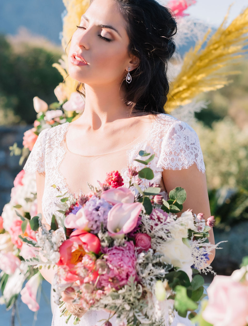 Ethereal Bridal Shoot In A White Villa In Crete