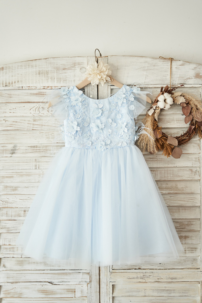 8 Blue Tulle Flower Girl Dresses For Every Style And Budget