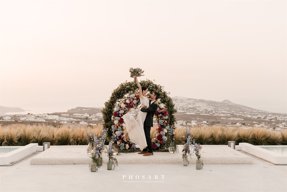 Bright, Bold, And Romantic Elopement In Santorini