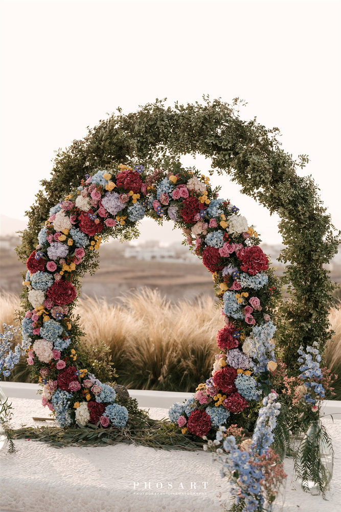 Bright, Bold, And Romantic Elopement In Santorini