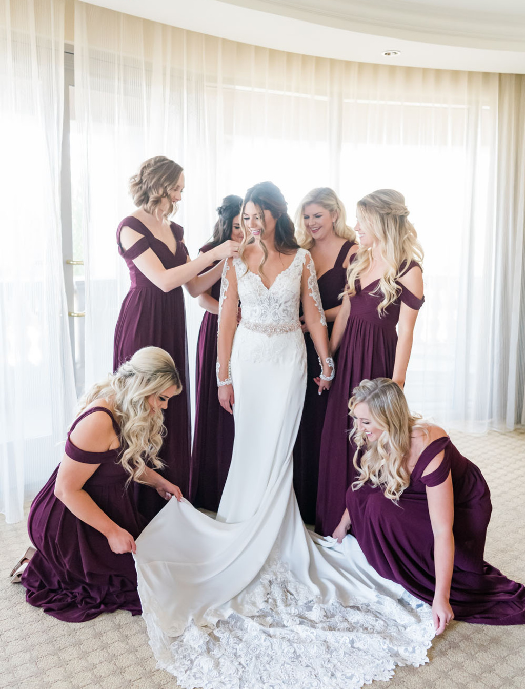 Blush + Burgundy Jw Marriott Las Vegas Wedding