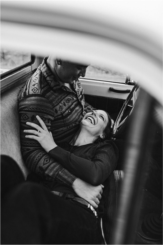 Vintage Car Drive-in Inspired Engagement Session