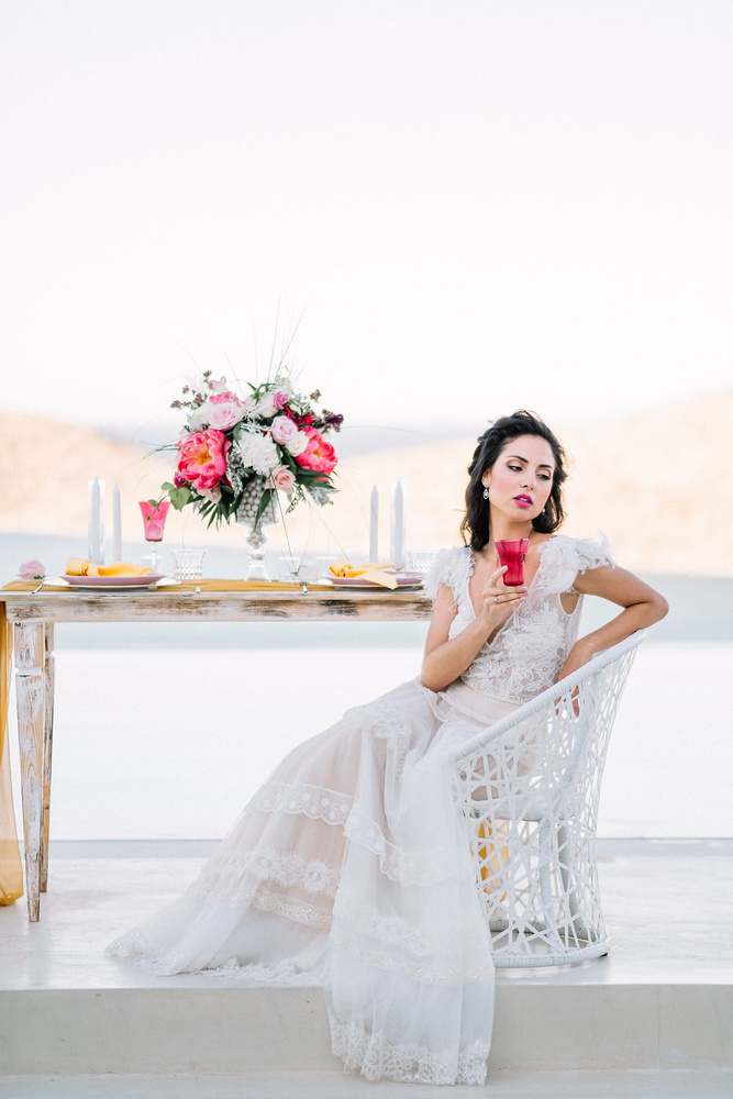 Ethereal Bridal Shoot In A White Villa In Crete