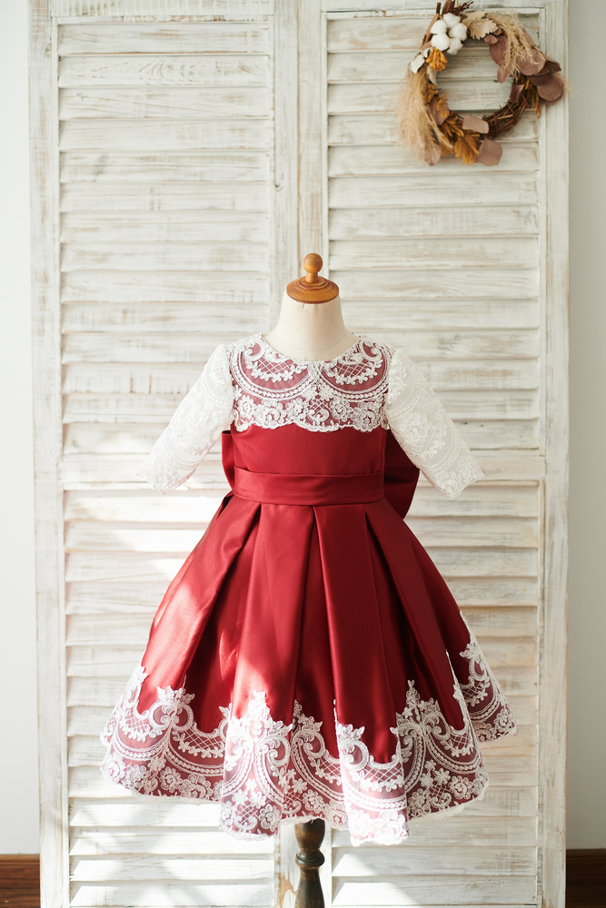 Red Flower Girl Dresses Perfect For Christmas Wedding