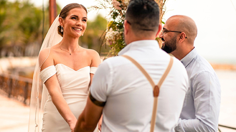 Destination Wedding In Front Of The Caribbean Ocean