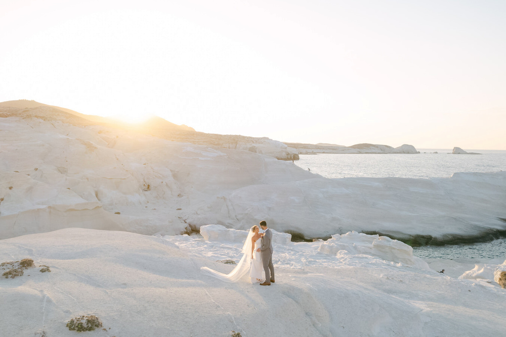 Intimate Wedding At Sarakiniko Beach, Milos, Greece
