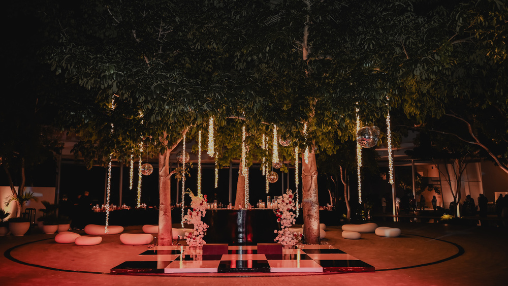 Bold Elegance Meets Sacred Symbolism: Stephen & Anup’s Stylish Celebration From Edition Pier To St. Regis Kanai