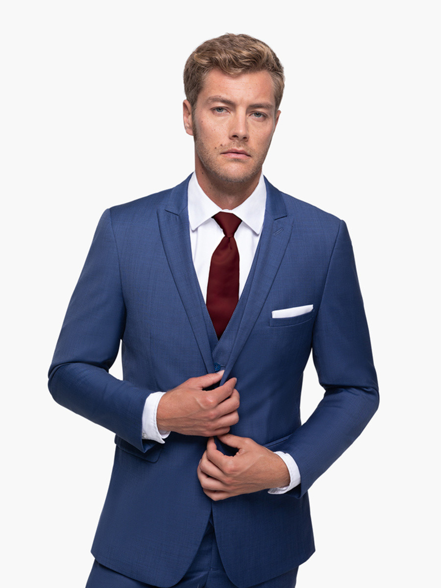 Mystic Blue Suit | Available in Modern and Slim
Available in Boys' Sizes
100% Super 130's Merino Wool
Peak Lapel
Matching Vest Available
Flat Front Pants
Hidden Flex-fit Waistband