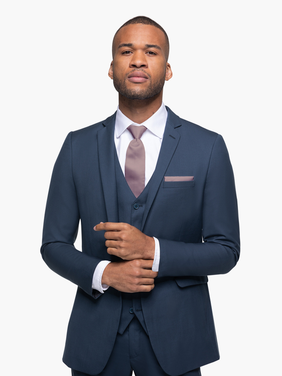 Slate Blue Suit | 100% Super 130's Merino Wool
Matching Vest Available
Notch Lapel
Flat Front Pants
Hidden Flex-fit Waistband